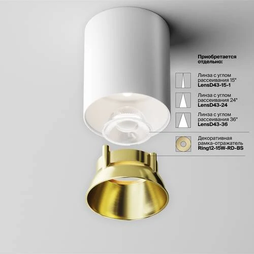 Потолочный светильник Ceiling Alfa LED 12W, 4000K, Бело-черный (Maytoni Technical, C064CL-12W4K-RD-WB) - Amppa.ru