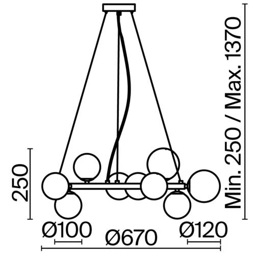 Подвесной светильник Modern Dallas, 11xG9 Золото, Янтарный (Maytoni, MOD545PL-11G) - Amppa.ru