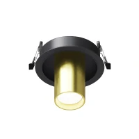 Встраиваемый светильник Ceiling FOCUS S, 1xGU10 Черный и Латунь (Maytoni Technical, C048CL-01-GU10-BBS)