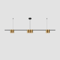 DK4063-BK+SG Подвесной светильник ORBIT, IP20, 7xGU10 LED до 15 Вт, черный + сатинированное золото, алюминий