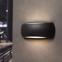 Уличное бра Fumagalli Francy 1A1.000.000.AYF1L, Черный и Опал (молочный), с лампой 800Lm, 4000К